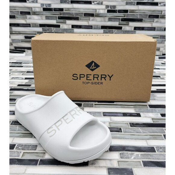Sperry Float Slide Logo White Women's Sandals Size 7 - Picture 1 of 6